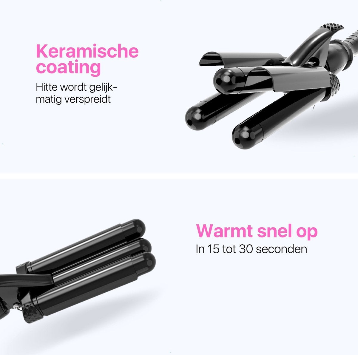 Tenify Wafeltang - Golvenkrultang - 25mm - Waver - Wave Krultang - Beach Waves
