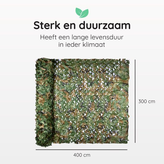Volcan Camouflagenet 300x400 - Schaduwdoek - Camonet Voor Optimaal Camouflage Effect - Groen