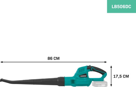 VONROC Accu Bladblazer 20V – 180 km/u – Luchtvolume 5m3/min – Zonder accu en snellader