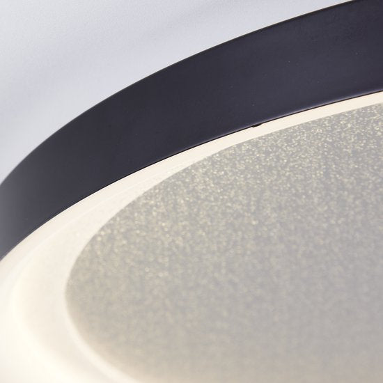 Brilliant Quito - Plafondlamp - LED 30W - 42cm - Zwart Design - Glittereffect - 3-step dim