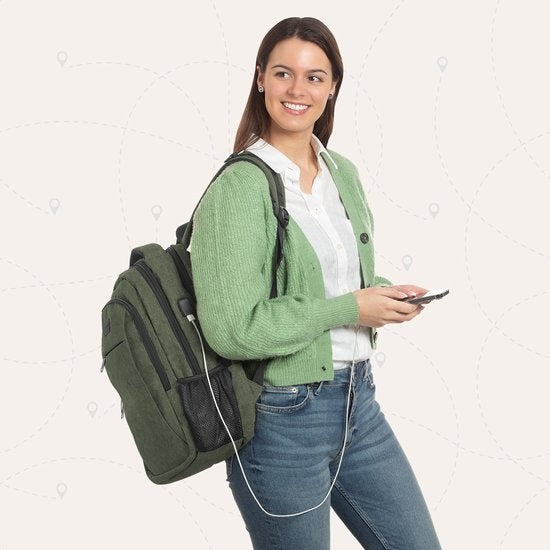 TRVLMORE Rugzak - 28L - 15,6 inch - Laptop Rugtas - Schooltas - Unisex - Spatwaterdicht Groen