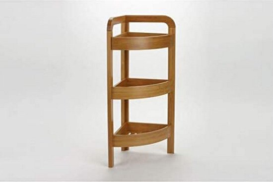 5Five Doucherekje/badkamerrekje hoek model - bamboe - 3 lagen - 23 x 61 cm