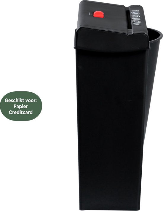 BRASQ Papierversnipperaar met Opvangbak Zwart - 7 Liter - Papiervernietiger voor thuis en kantoor - P2 - 6mm stroken - 6 vellen