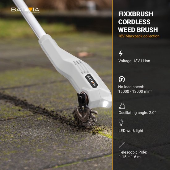 Batavia 18V Fixxbrush Accu Onkruidborstel - Zonder Accu en Oplader