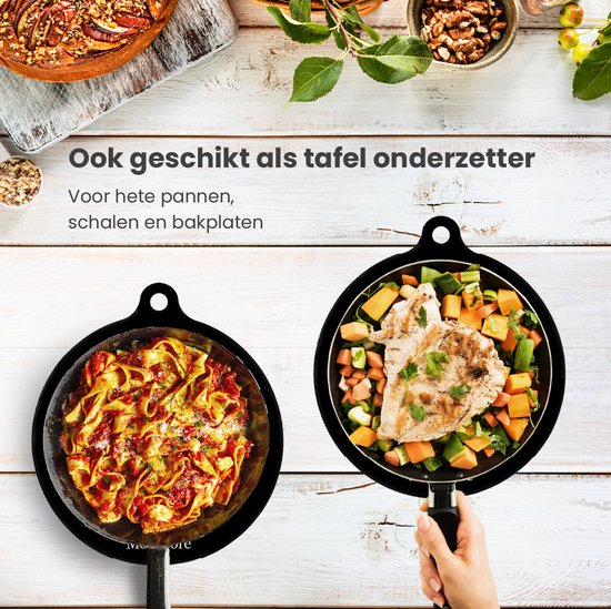 MoreCore Inductie Beschermer - Hittebestendig tot 280 ºC - Inductie Matjes Rond - Panbeschermers - Onderzetters Pannen - Afdekplaat voor Kookplaat - Inductie Mat - Inductiebeschermer - Inductie Afdekplaat - 2x22 cm