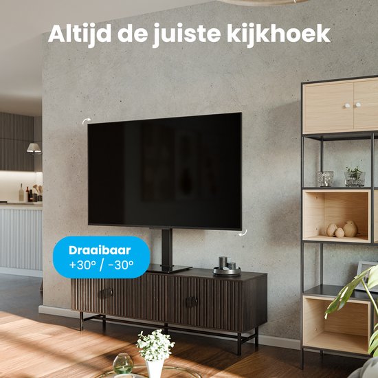 Auronic TV Standaard - TV Voet - Draaibaar - Verstelbaar - Geschikt Voor Curved Schermen - Tot 85 inch - Zwart