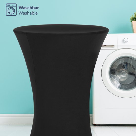 Deuba Statafelrok Tafelkleed Stretch 30°C Wasbaar Ø 60 cm Zwart