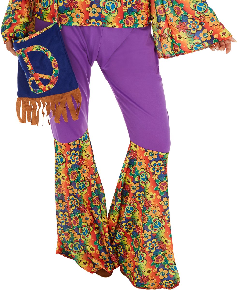 Dressforfun - Vrouwenkostuum Hippie - Kleurrijk Retro Kostuum met Broek & Bovendeel voor Carnaval & Feest - Maat S