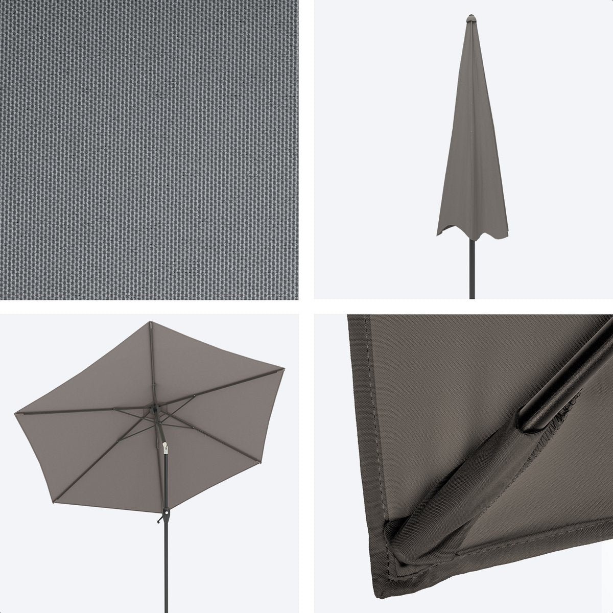 LifeGoods Parasol - Ø270 cm - 30° Kantelbaar - Waterdicht - met Hoes - Taupe