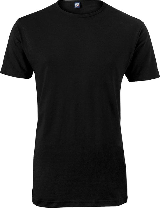 ALAN RED T-shirts Derby extra lang (4-pack) - O-hals - zwart - Maat: M