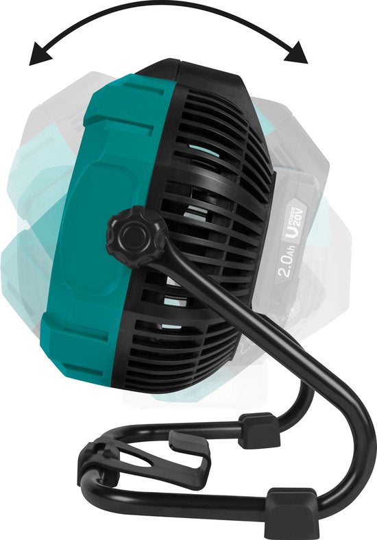 VONROC Ventilator 20V - voor draadloos en bedraad gebruik - Incl. netstroom adapter - Zonder accu & lader