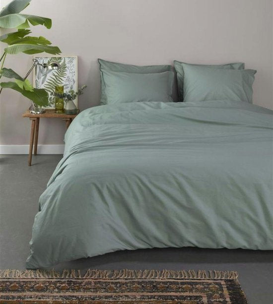 Ambiante Bamboo Uni dekbedovertrek - Lits-Jumeaux - 240x200/220 cm - Groen