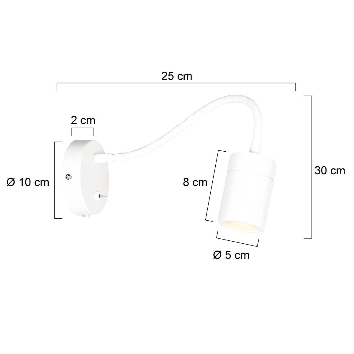 Mexlite wandlamp Upround - wit - metaal - 3390W