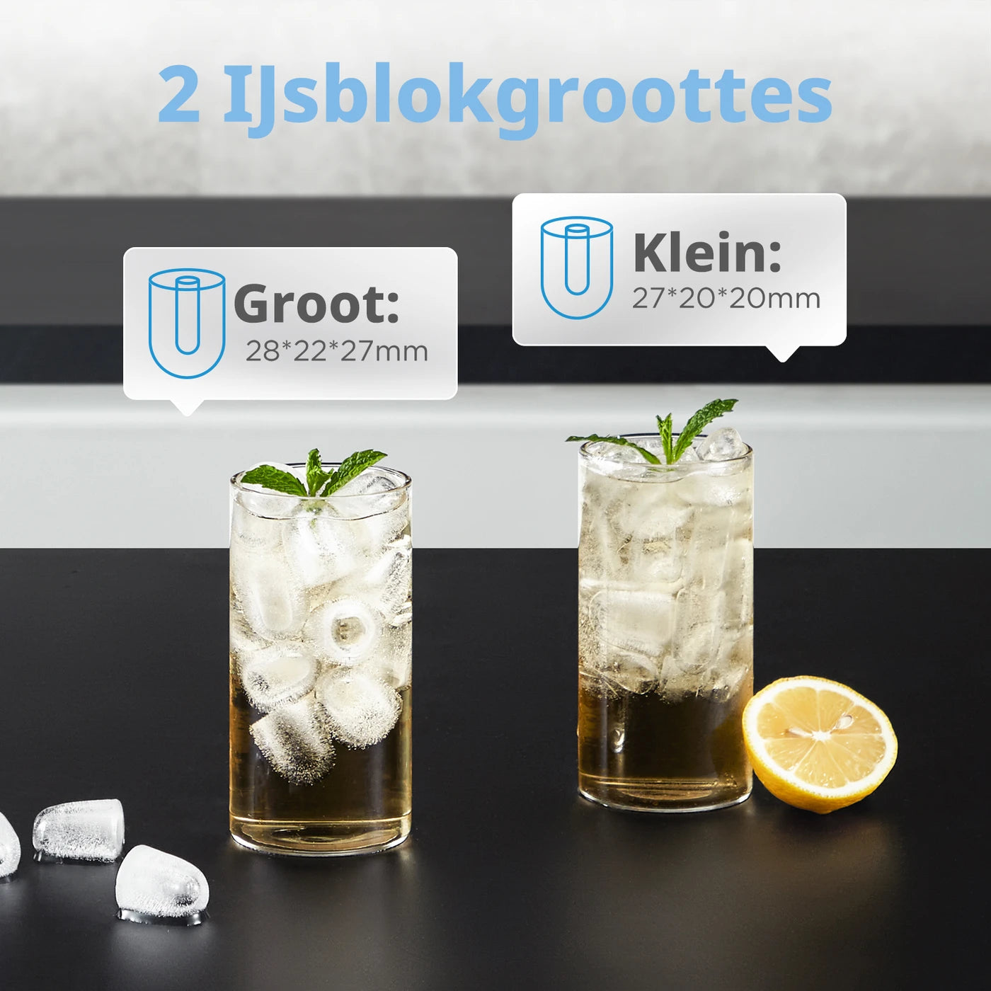 Comfee IJsblokjesmachine RCI12BL1EU - 12 kg ijs per dag - Zelfreinigend - 29,5 x 21,3 x 29,5 cm - Zwart