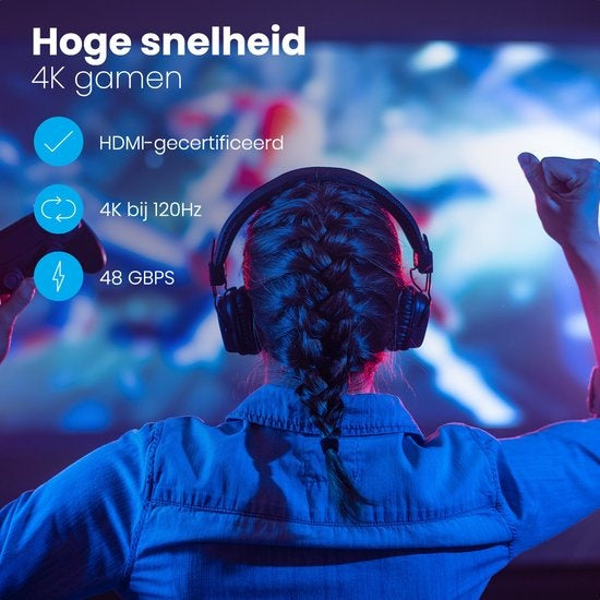 Auronic HDMI Ultra High Speed 2.1 Kabel - Ethernet - Male to Male Cable - Zwart - 2 meter