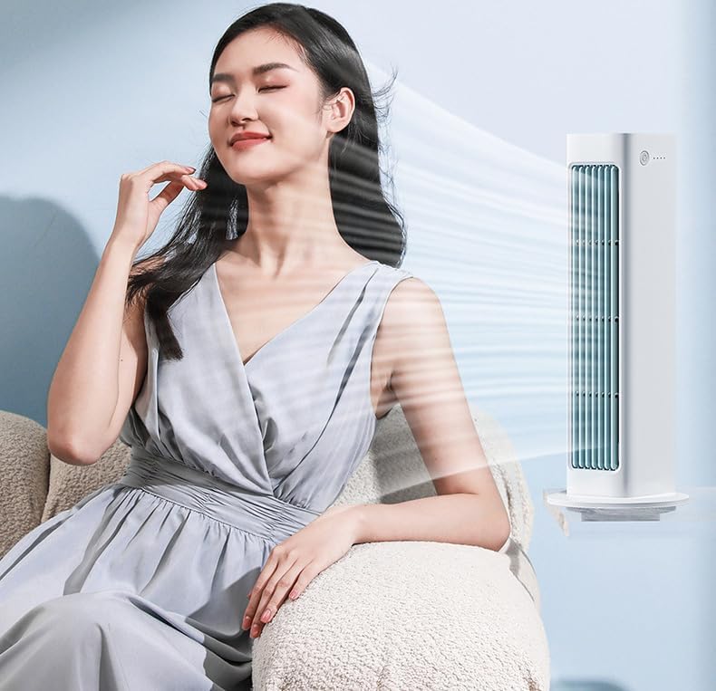 Breezmax Persoonlijke Luchtkoeler - 360° Draagbare Mini Airco met Afstandsbediening - 4000 mAh Oplaadbaar - 325 mm - Wit