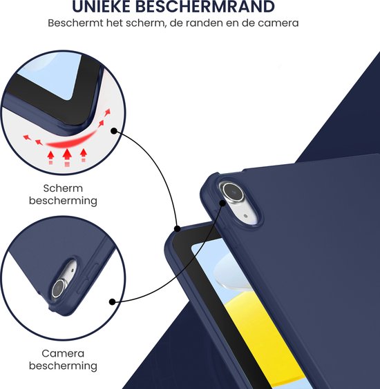 Tablet Hoes geschikt voor iPad Hoes 10e generatie (2022) 10.9 inch - iPad A16 Hoes (2025) 11 inch - Blauw