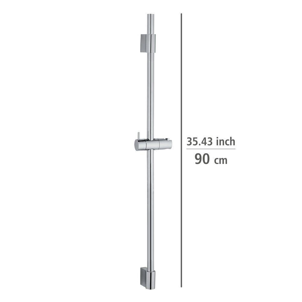 Glanzend zilverkleurige roestvrijstalen douchestang voor handdouche 90 cm Classic - Wenko