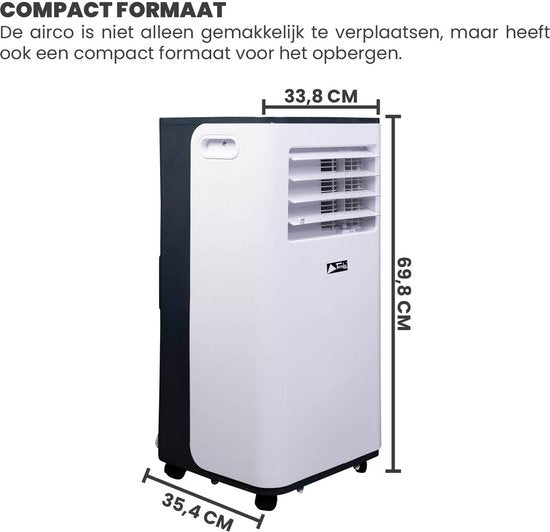 TechnoLife TL-9001 Mobiele Airco - Airconditioning - 9000 BTU - Wit/Zwart