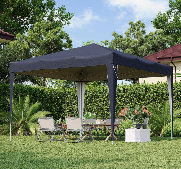 Aoxun Pop Up Gazebo Partytent - Blauw - 3 x 3 x 2,6 m - Metalen Frame, Inclusief Draagtas