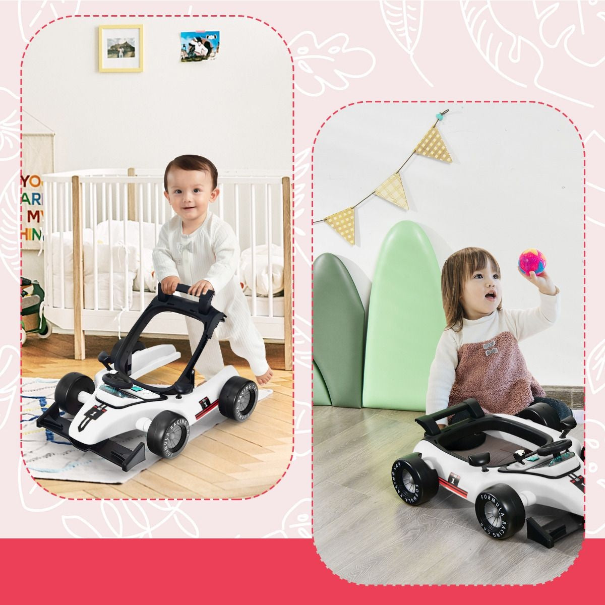 Coast 4 in-1 Loopauto met Instelbare Hoogte - Wit