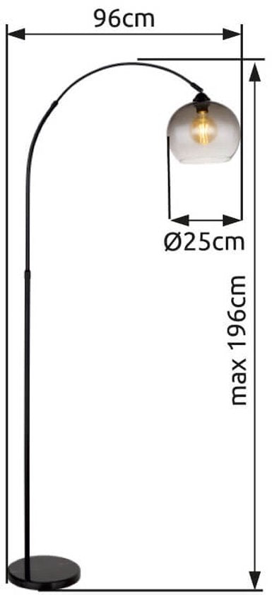 Vloerlamp MARCO Metaal 158.0cm Matt zwart | Roest E27 1-Lichts