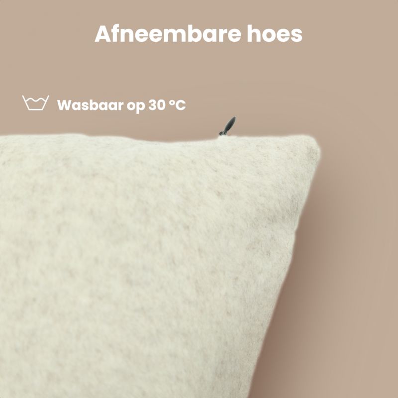 Auronic Warmtekussen Classic – draadloos & oplaadbaar elektrisch infrarood kussen – 45x45 cm – taupe