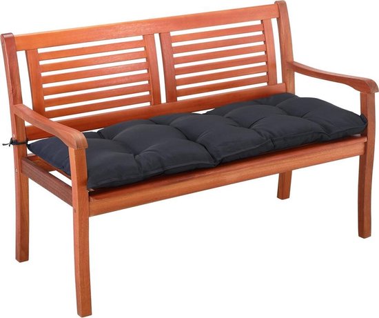 Bankkussen 110x45x8cm Viscose Binnen Buitenkussen Tuinkussen Zitkussen Antraciet