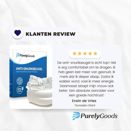 PurelyGoods Anti-Snurkbeugel – Verstelbaar – 4.2 x 6.0 x 2.3 cm – Transparant