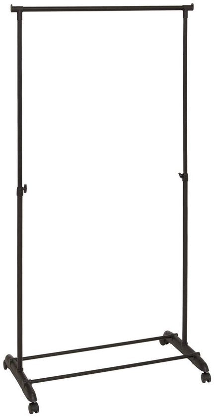 5Five Kledingrek met enkele stang - kunststof/metaal - zwart - 80 x 42 x 160 cm