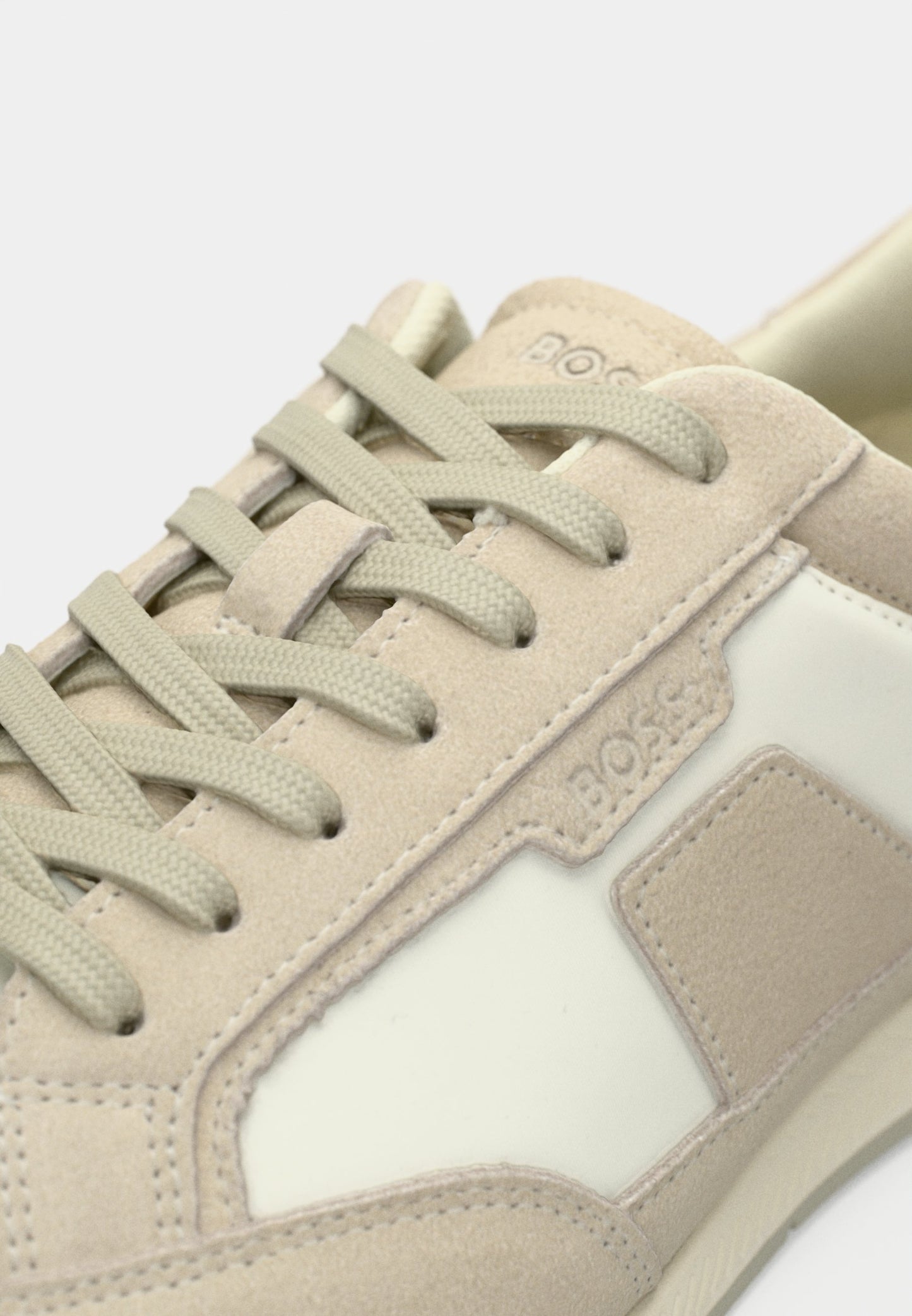 BOSS NITAN Sneakers – Leer & Textiel – Open Beige