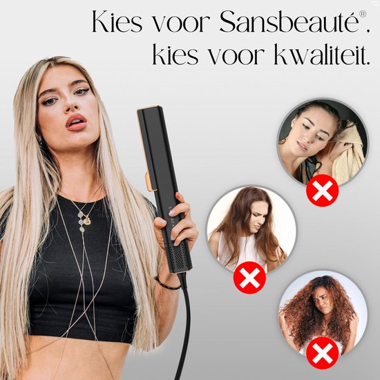 Sansbeauté® Sanstraight Stijltang Wet-to-Dry - 2 in 1 - Coldshot - 80℃ t/m 140℃