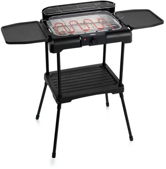 Elektrische Barbecue - Princess 112250 Elektrische BBQ met zijplanken - BBQ - 40x25cm - Met en zonder statief te gebruiken - Met zijplankjes - Ook te gebruiken als tafelgrill - 2200W