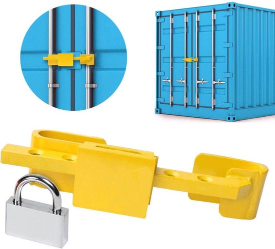 All Ride Containerslot 5KG - Container- en Trailerslot - Verstelbaar 23 tot 43 CM - Gehard Staal - Incl. 3 Reserve Sleutels - Geel