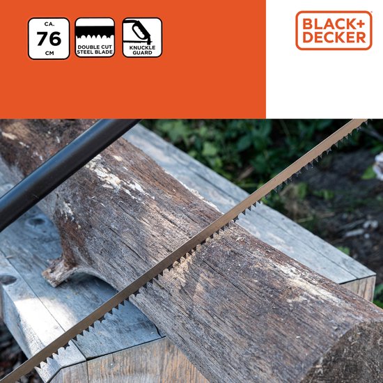 BLACK+DECKER Beugelzaag BXGTTO7034 - 30"/76CM - Zachte Comfortgreep - Schokabsorberend - Knokkelbescherming - Staal - Zwart/Oranje