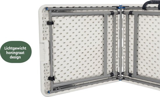 BRASQ Vouwtafel Wit - 120x60x74cm - Campingtafel - Klaptafel - Inklapbaar - Weerbestendig