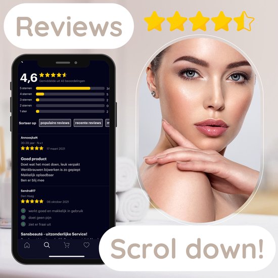Wenkbrauw Trimmer - Gezichtsontharing Dames - Gezichtshaar Verwijderen Vrouw - Sansbeauté® - Safety Razor - Ladyshave - Flawless Gezichts Ontharing - Wenkbrauw Scheermesje