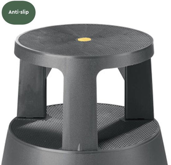 BRASQ Opstapkrukje Zwart ST200 - Verrijdbaar - Draagvermogen 150 kg - Opstapkruk - Opstapje - Opstapkrukje volwassenen - Olifantenvoet