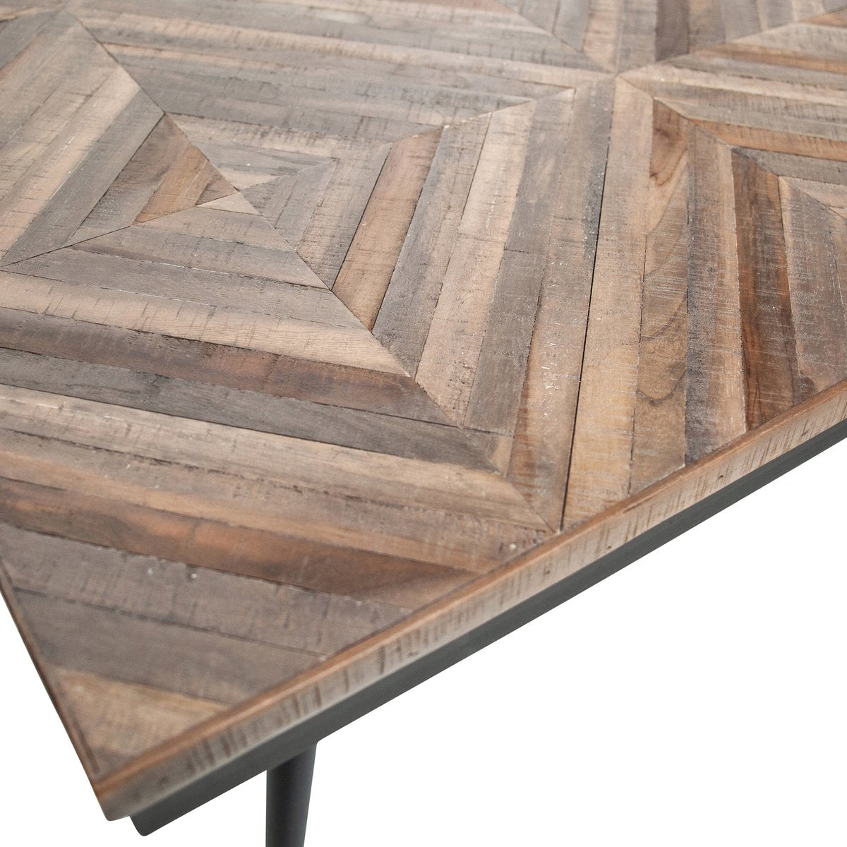WOOOD Rhombic Eettafel - Hout/Metaal - Naturel - 76x180x90 cm