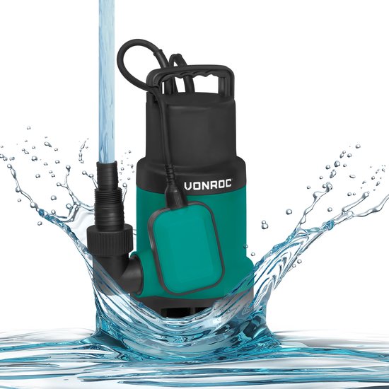 VONROC Dompelpomp – Voor Vuil- & Schoonwater, Met Vlotter – 14000 l/h – 750 W – Zwart