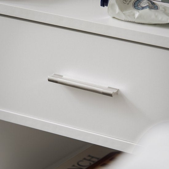 SoBuy FBT66-W Nachtkastje Wit – Bijzettafel met Lade en 2 Planken – Veelzijdig Salontafel voor Slaapkamer, Woonkamer & Hal – MDF