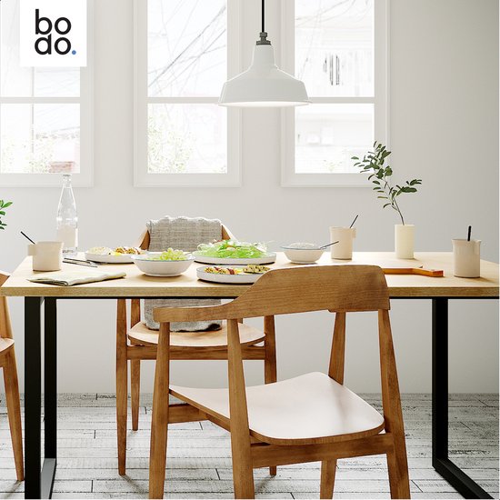 Bodo® - Stalen Onderstel Tafel - Tafelpoten - Set van 2 - U poot 80x72 cm - Mat Zwart