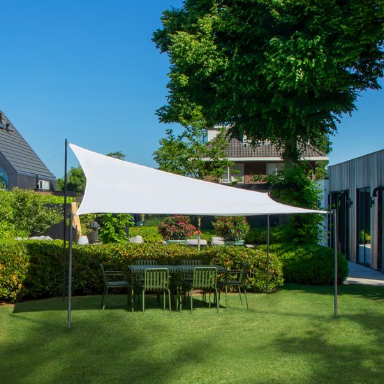 VONROC Premium Schaduwdoek - Tarp - Rechthoek - 400x300 cm – Waterafstotend - Wit – Incl. Opbergtas en bevestigingskoord