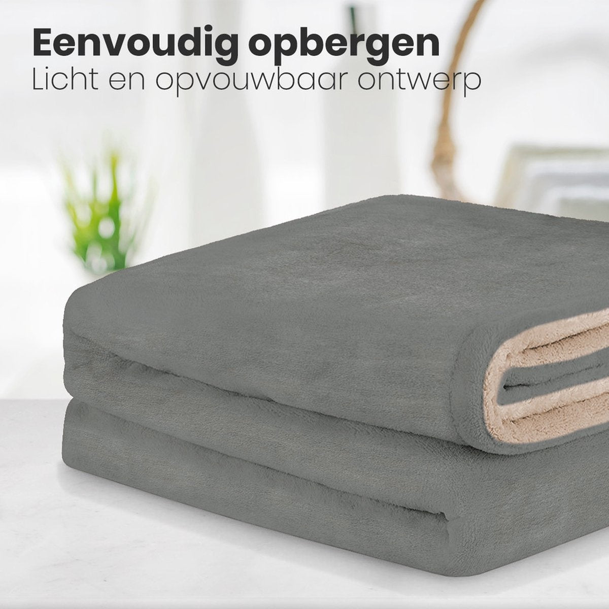 Auronic Elektrische Warmtedeken - 1 Persoons - 3 Warmtestanden - Bovendeken met Timer - 160 x 120cm - Grijs