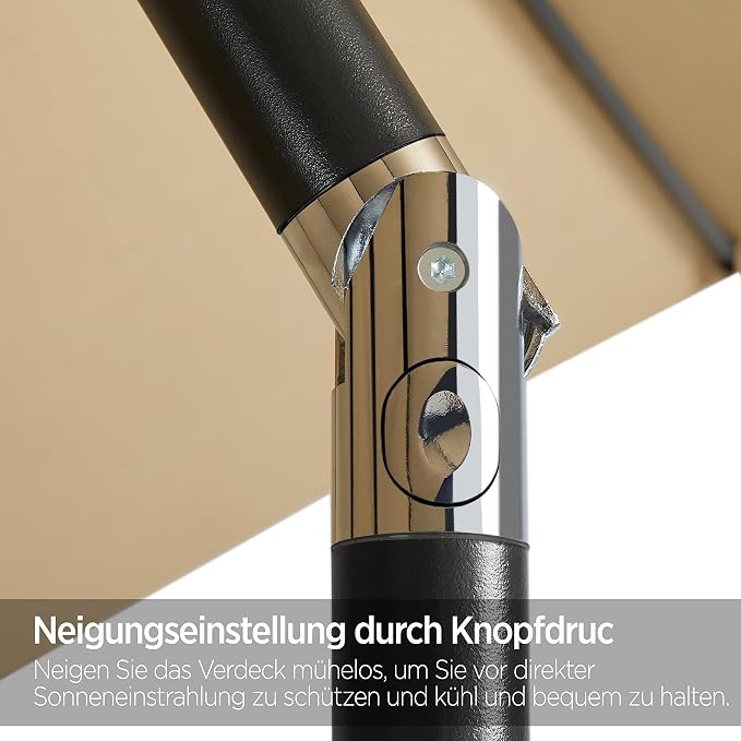 Yaheetech Parasol Ø230 cm - Waterafstotend - Kantelbare Tuinparasol met Slingermechanisme