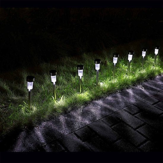 Tuinverlichting – Led lamp – 24 stuks – IP44 – Waterdicht – Wit – RVS