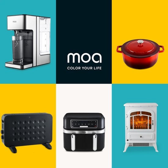 MOA Gietijzeren Braadpan - Inhoud 7,2 liter - 30CM - Rond - Alle warmtebronnen - Ook voor inductie - Gewicht 7,3 kg - Kersenrood - C30CB