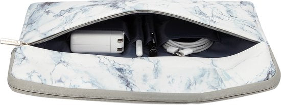 Trendfield 13 Inch Laptophoes voor Macbook Air & Pro - Sleeve 13.3 Inch Laptop Hoes - Wit Marmer