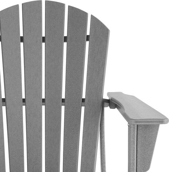 tectake - Tuinstoel Joan grijs - tuinstoel in houtlook – 404505