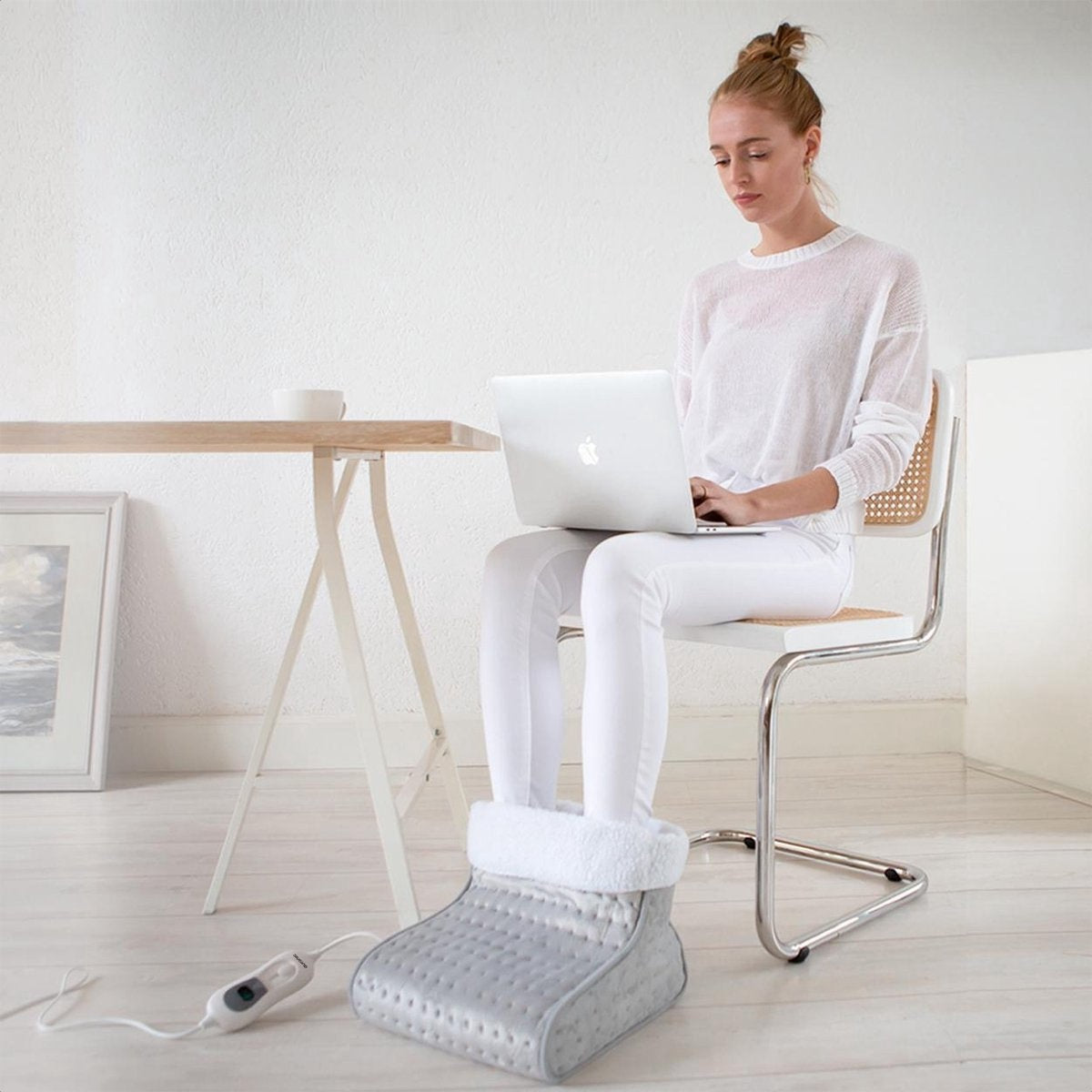 Auronic Elektrische Voetenwarmer - met Timer en Overhittingsbeveiliging - 100W - Grijs